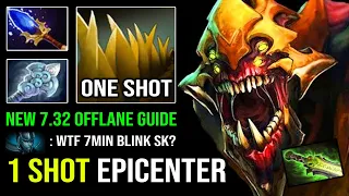 WTF 1 Shot Epicenter 7Min Blink Sand King 100% Bullying PA 7.32 Scepter Burrowstrike Dota 2