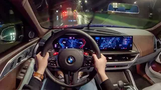 2023 BMW XM - POV Rainy Night Drive (Binaural Audio)