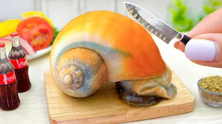 Unique Idea Cooking Miniature Snail with Coca Cola - Catch and Cook Snail in Mini Kitchen