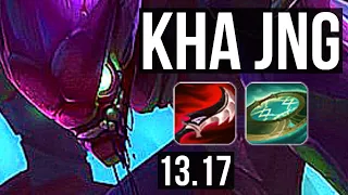 KHA'ZIX vs HECARIM (JNG) | 1.9M mastery, 14/2/6, Godlike, 300+ games | EUW Master | 13.17