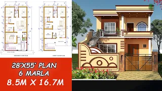 28X55 Ghar Ka Naksha | 28X55 House Plan | 1540 Square Feet Plan | 6 Marla Plan