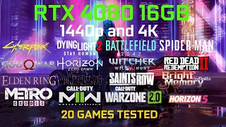 GeForce RTX 4080 - Test in 20 Games at 1440p and 4K | i7 10700F | DLSS 3 | Ray Tracing