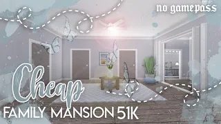 Bloxburg || Cheap Family Mansion 51k (No Gamepasses) || House Build