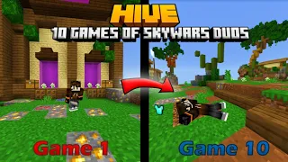 I PLAYED 10 Games of HIVE SKYWARS DUOS and i SHOUTOUT players who kill me | Minecraft Bedrock