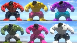 LEGO Hulk Transformations (Green Hulk, Pink Hulk, White Hulk, Red Hulk, Yellow Hulk, Purple Hulk)
