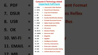 computer and modern technology related important full form