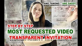 STEP BY STEP /  HOW TO MAKE TRANSPARENT INVITATION / MATERIALS NEEDED TAGALOG VLOG