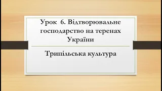 6 клас. Всесвітня історія. Урок 6. Відтворювальне господарство в Україні. Трипільська культура