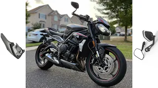 2022 Triumph Street Triple R Belly Pan Kit and Bar End Mirrors Install