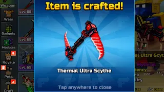 Getting the Thermal Ultra Scythe from Veteran’s chest! Plus some raid gameplay with it Pixel Gun 3d