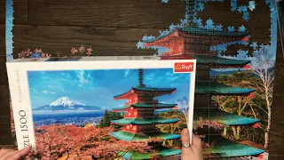 СКЛАДАЄМО ПАЗЛИ PUZZLE В КАРАНТИН. ВІДЕО-УРОК 4: ЯПОНСЬКА ПАГОДА ГОРА ФУДЗІЯМА САКУРА 1500 ПАЗЛІВ