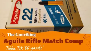 Aguila Rifle Match Competition .22lr 55 yard accuracy test, Tikka T1x accuracy review
