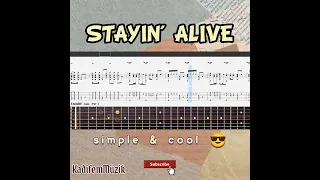 Best part of Stayin' Alive-Bee Gees Easy Fingerstyle Guitar