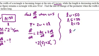 Related Rates   Area Perimeter