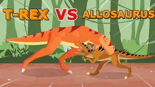 T-Rex vs Allosaurus | T-Rex vs Dinosaurs Deathmatch | Dino Animation