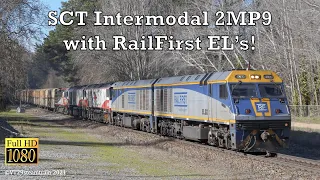 RailFirst EL Class Locomotives on SCT Intermodal 2MP9 | GE Power through the Adelaide Hills!