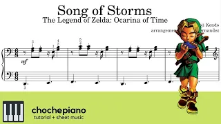 Song of Storms - Koji Kondo | Piano Tutorial + Sheet Music | ChochePiano