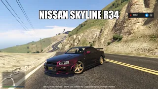 DRIFTING A MIDNIGHT PURPLE NISSAN SKYLINE R34 IN GTA!