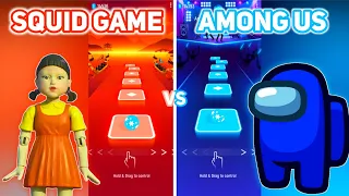 Squid Game Song vs Among Us Song - Tiles Hop EDM Rush