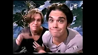 Mark Owen and Robbie Williams hosting    Most Wanted MTV 1993