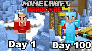 I Survived 100 Days In Ice Spikes HARDCORE Minecraft...