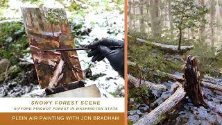 MY KEY TO PAINTING Plein Air Oil Painting a Snowy Forest Scene with Jon Bradham