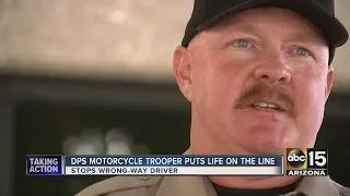 DPS trooper makes heroic move, stops wrong-way driver