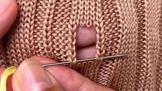 Amazing Way to Repair a Hole in a Knitted Sweater👍Beginner's Tutorial