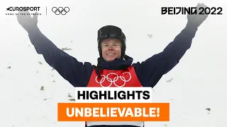 Walter Wallberg is stunned as he is declared the men's moguls gold medallist| 2022 Winter Olympics