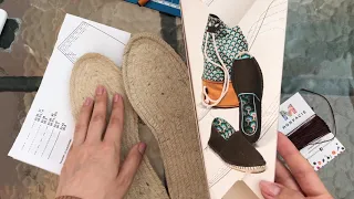 Gold shoes | Делаем женские кожаные эспадрильи  на плоской подошве | Women’s Gold Espadrilles making