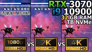 DAEMON X MACHINA | 1080p vs 1440p vs 2160p | RTX 3070 | i9 10900 | 32GB RAM | 1TB NVMe