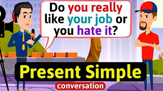 Present Simple conversation (what do you do for a living? - interview) English Conversation Practice