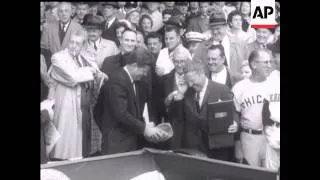 JOHN F KENNEDY AT BASEBALL - NO SOUND