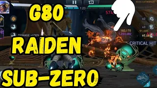 Gear 80 Raiden and Sub Zero in Solo Raid and League Raid in Injustice 2 Mobile Update 5.9