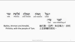 Psalm 83: Hebrew interlinear audio Bible 希伯來文聖經:詩篇第八十三篇