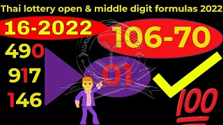 16-11-2022 Thai lottery open and middle digit formulas 2022