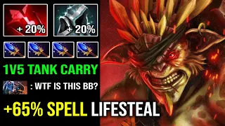 WTF +65% SPELL LIFESTEAL 1v5 Super Carry Bristleback with Full Aghanim AoE Nasal Goo Dota 2