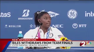 Biles withdraws from team finals, cites mental health reasons