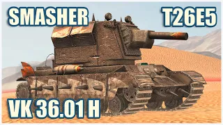 Smasher, T26E5 & VK 36.01 (H) • WoT Blitz Gameplay