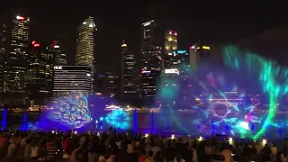 Spectra Water Show, Singapore. Сингапур, Лазерное шоу