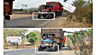 Mahindra Arjun 605 di vs New Holland 5500 Tractor pulling Fully hevy Loaded Sugar cane trolley