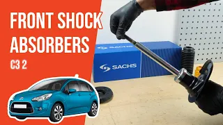 How to replace the front shock absorbers Citroën C3 mk2 ➿