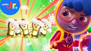 Action Pack VS Teddy Von Taker's Penguin Army! 🐧 The Action Pack Saves Christmas | Netflix Jr