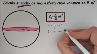 Radio de una esfera conociendo el volumen