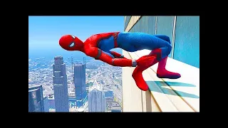 GTA 5 Spiderman Crazy Ragdolls Compilation #2 (Spider-Man Jumps/Falls)