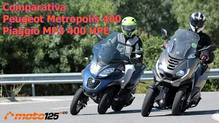 Prueba Comparativa: Peugeot Metropolis vs. Piaggio MP3 HD