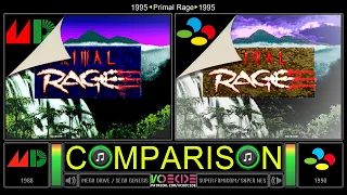 Primal Rage (Sega Genesis vs SNES) Side by Side Comparison - Dual Longplay | VCDECIDE