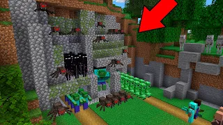 NOOB VS PRO ATTACK SECRET MONSTERS CAVE IN MINECRAFT BATTLE