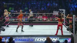 Natalya, Charlotte & Becky Lynch Vs Team Bella - WWE Smackdown 08/10/2015 (En Español)