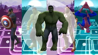Tiles Hop EDM Rush - Captain America VS Hulk VS Iron Men VS Spider Man